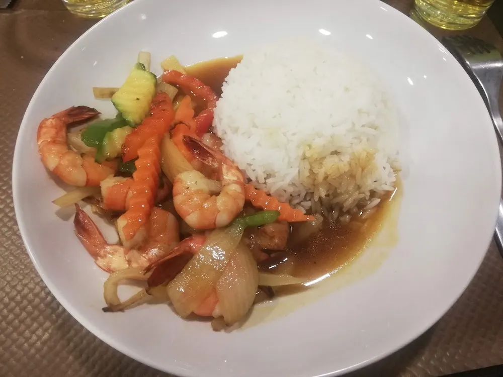 Crevettes Aux Légumes Riz
